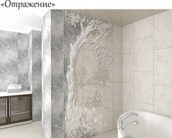 Панель ПВХ фотопечать 3D Panda Отражение 2700х250 мм