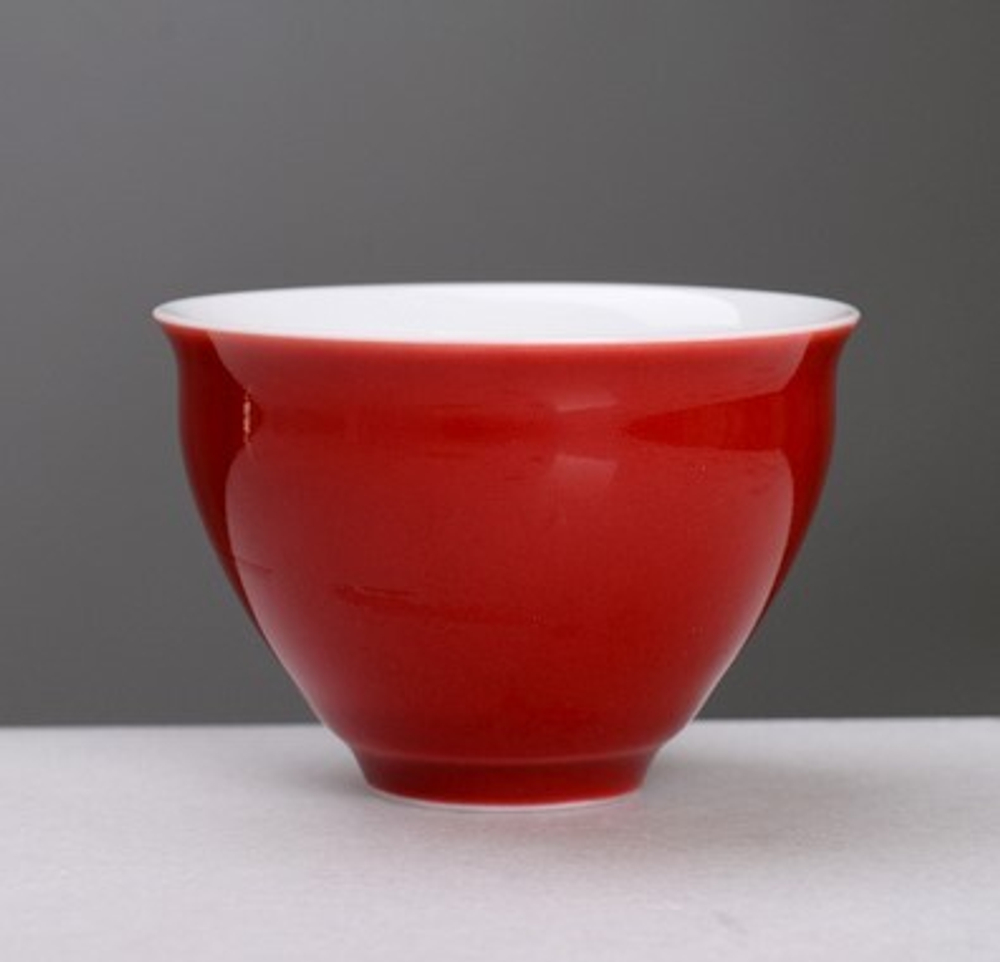 268116.2 Пиала ЯРКАЯ 75 мл, d=7 см, h=4,7 см без рисунка, красная фарфор