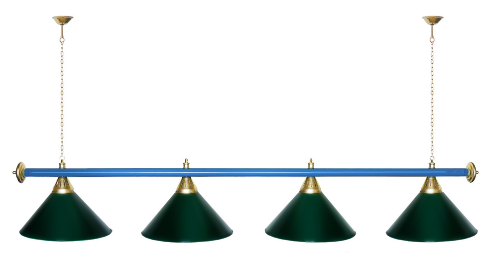 Лампа STARTBILLIARDS 4 пл. (плафоны золотые,штанга золотая,фурнитура золото)