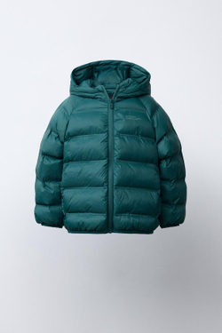 ZARA ЛЕГКАЯ НЕПРОМОКАЕМАЯ КУРТКА, ЗЕЛЕНОВАТО-СИНИЙ