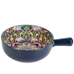 Кокотница с ручкой " " (синий) 21.5х16х5.8см (подарочная упаковка)