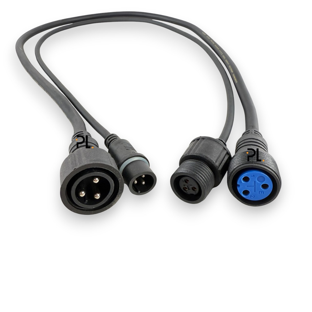 Комплект переходников силового и сигнального DMX кабеля ip65