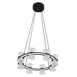 8341/28L LEDIO LN26 228 черный/прозрачный металл/акрил Люстра подвесная LED 28W 3000K 220V VINORA