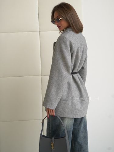 Серый шерстяной пиджак