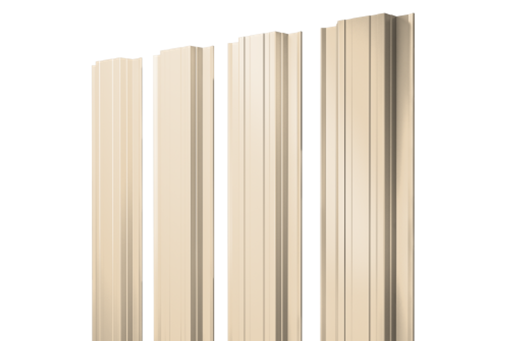 Штакетник Прямоугольный с прямым резом 0,45 PE RAL 1015 светлая слоновая кость