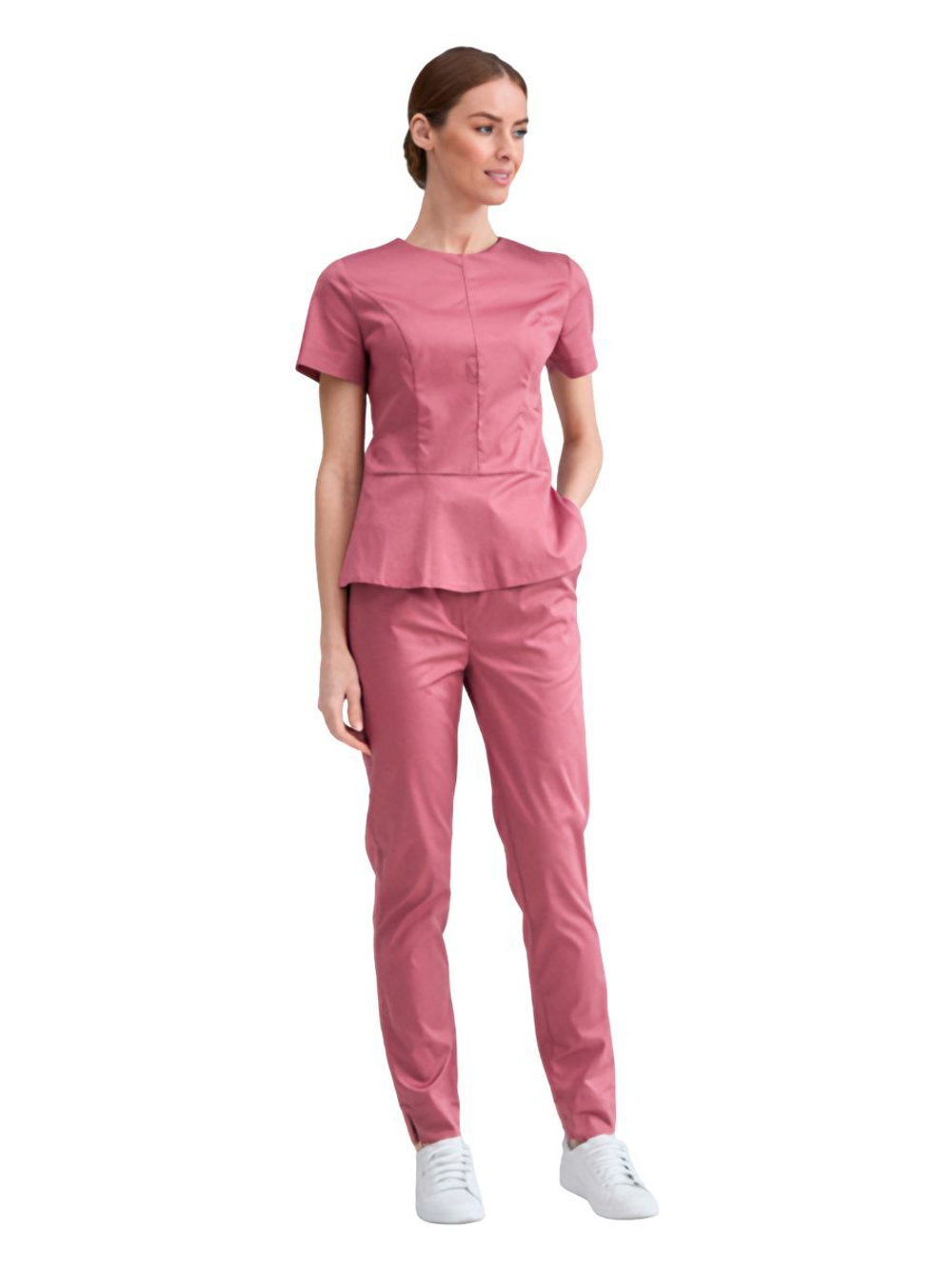 Туника медицинская женская Dr. Nice DRN477 "Алекс", с коротким рукавом, розовый, 42