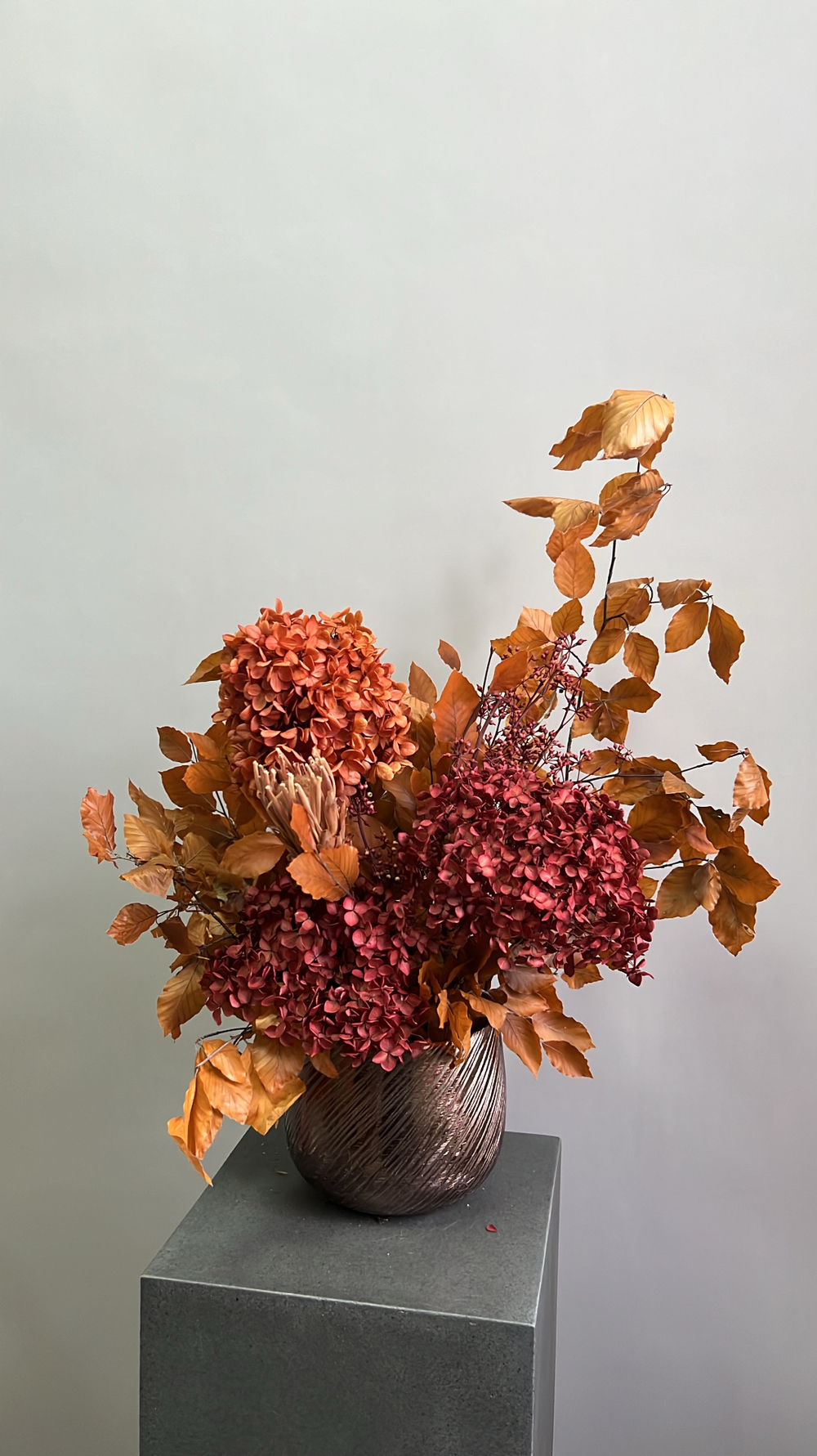 Композиция в кашпо Леукадендрон