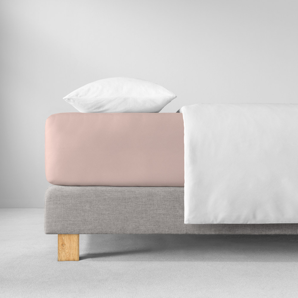 Простыня на резинке 100x200 Estella 400 rosa светло-розовая