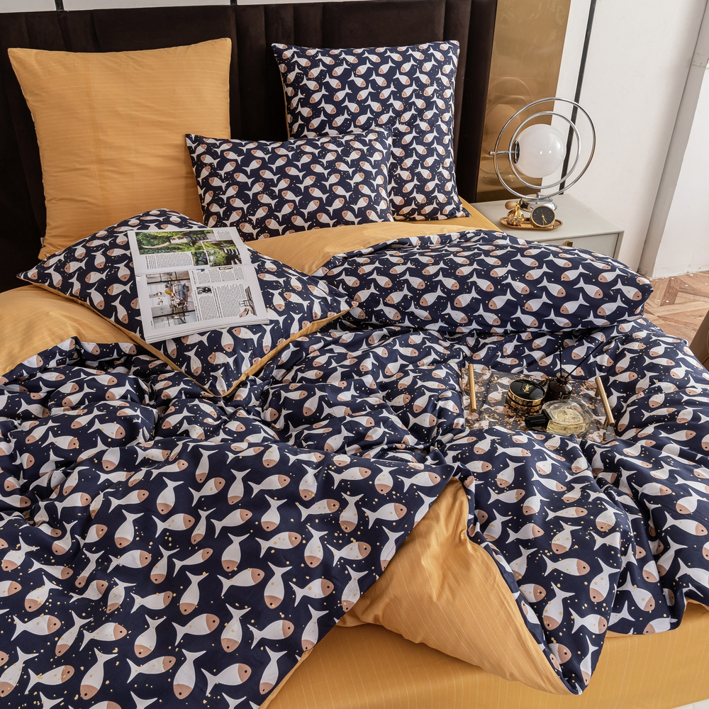 Комплект постельного белья Люкс Сатин 100% хлопок на резинке AR321