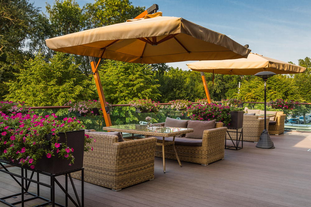 "Ливорно" зонт садовый 3х3м на боковой опоре из алюминия