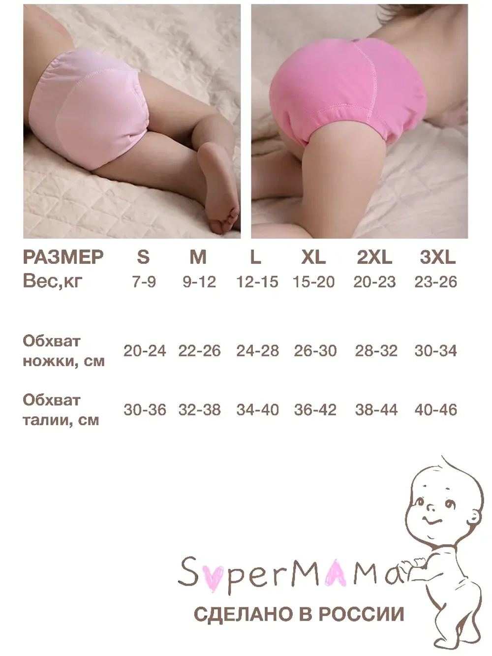 Трусики приучение к горшку многоразовые 2 шт