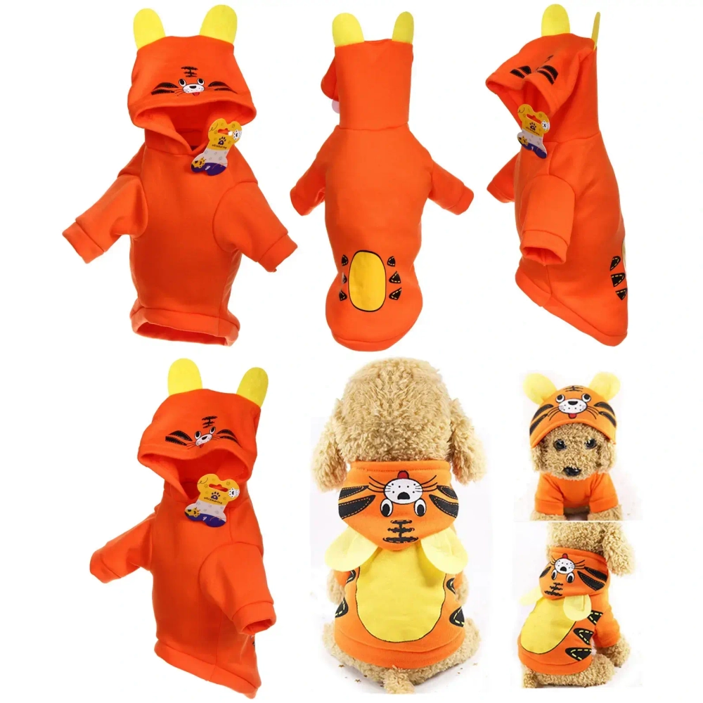 Кофта - толстовка с капюшоном для собак мелких пород «МОДНЫЙ БРО», тигрёнок, размер S (17*21*26см) Ultramarine