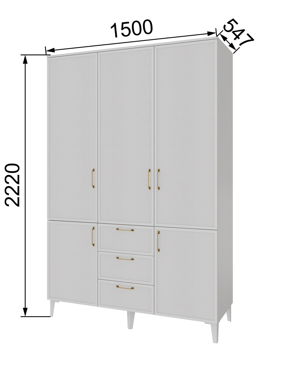 Спальня Толедо Шкаф 3-х ств.с ящиками ТШ-24