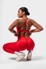 Леггинсы High Waisted Push-Up Leggings TOTALLY SEAMLESS 303 Красные