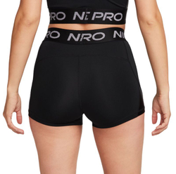 Женские Шорты теннисные Nike Pro Mid-Rise 3" Shorts - black/metallic silver