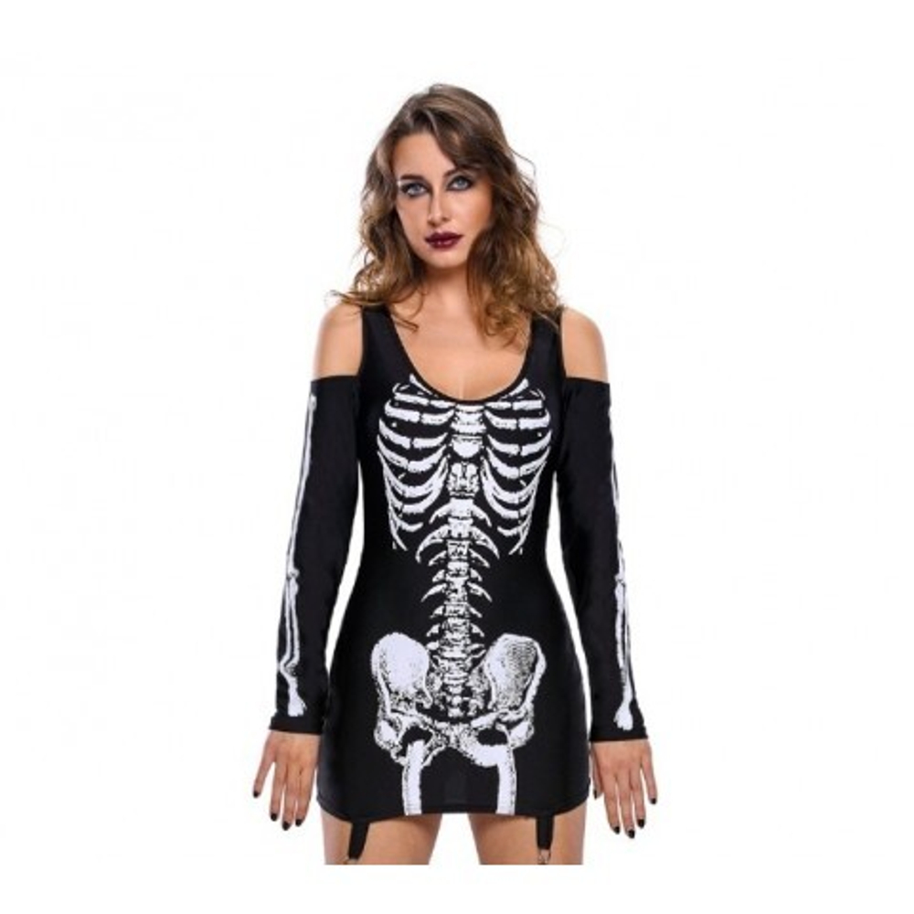 Платье на хеллоуин «Скелет» размер S