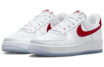 Кроссовки Nike Air Force 1 Low Satin "White Red" (Женская размерная сетка)