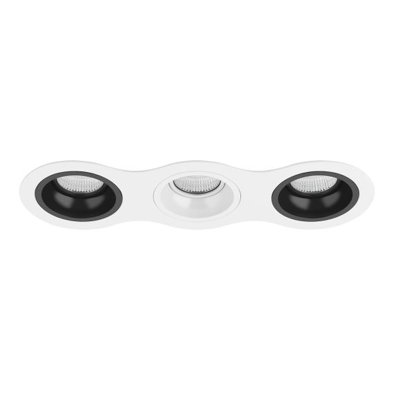 Комплект из светильников и рамки Lightstar Domino Round (214636+214607+214606+214607) D636070607