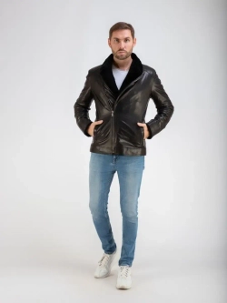 Дубленка мужская натуральная авиатор куртка зимняя Турция