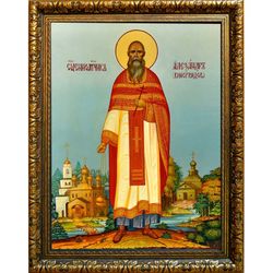 Александр Виноградов, священномученик пресвитер. Икона на холсте.