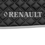 Ковры RENAULT T (автомат) (экокожа, черный, серый кант, серая вышивка)