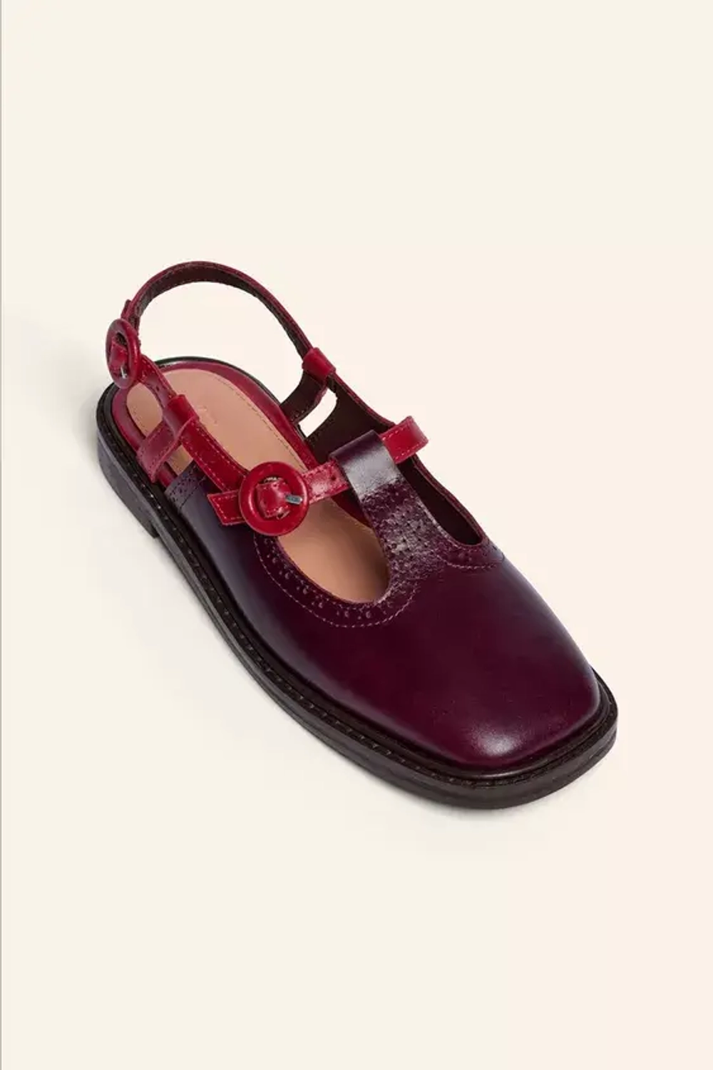 ZARA ТУФЛИ С ОТКРЫТЫМ НОСКОМ НА КАБЛУКЕ, КАШТАНОВЫЙ