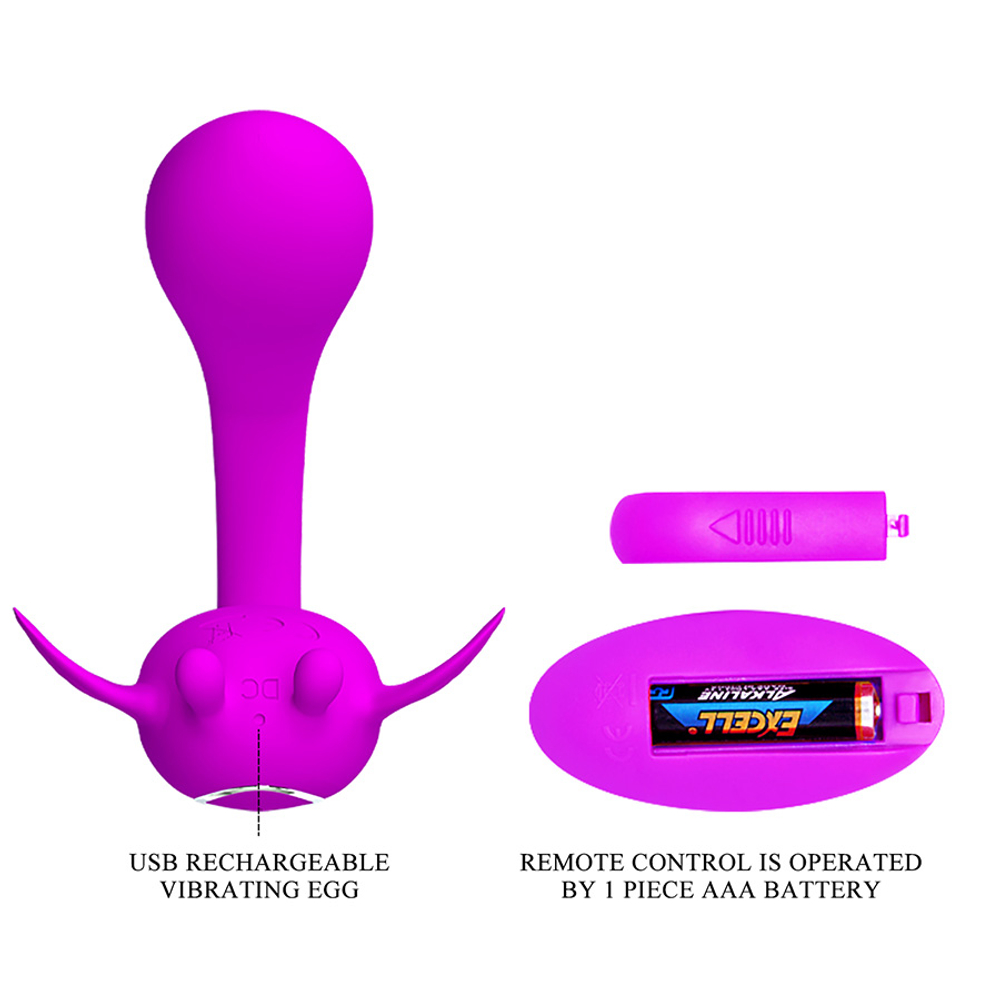 Лиловый вибратор-бабочка для пар с пультом ДУ Pretty Love Partner Vibrator Chimera BI-014824W
