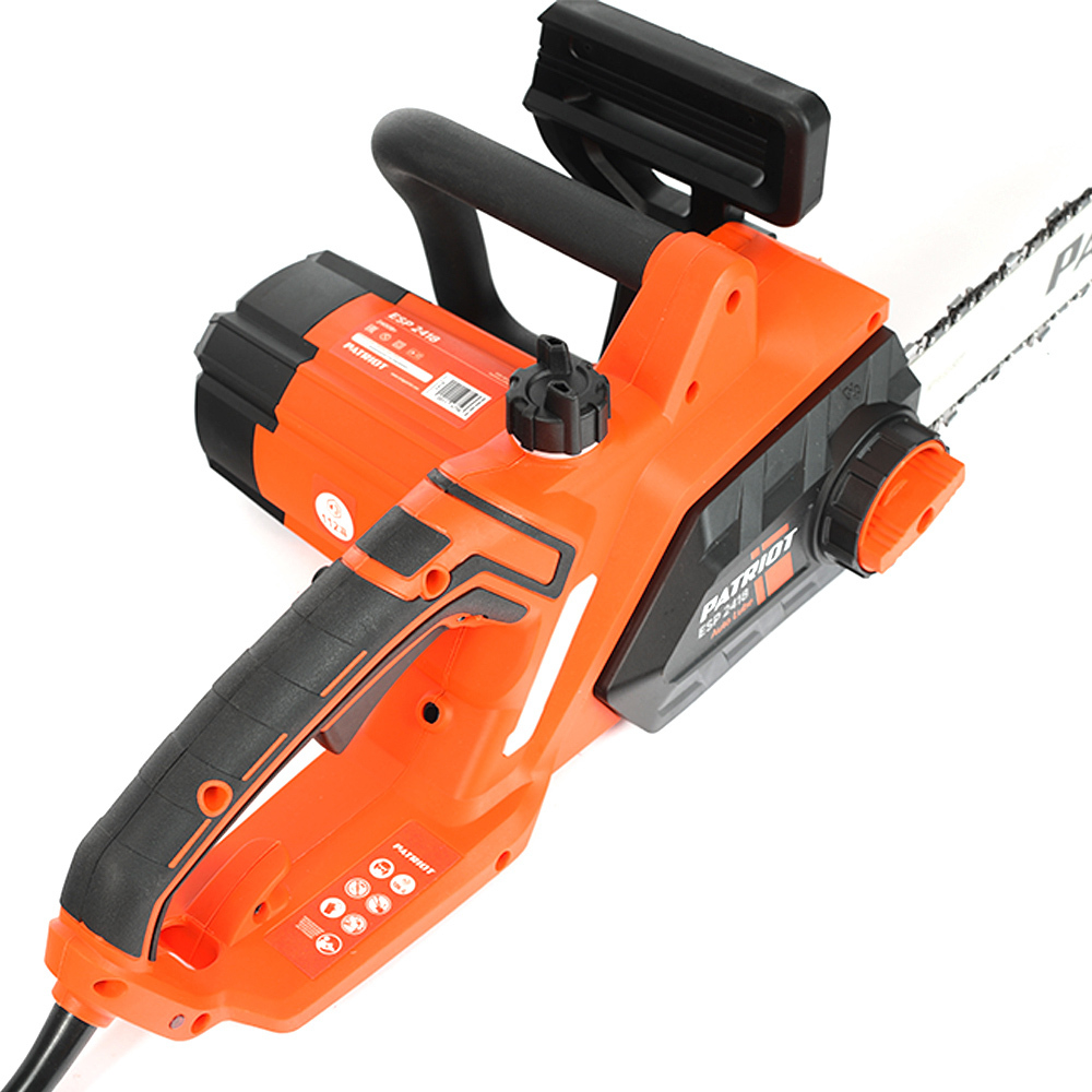 Пила цепная электрическая PATRIOT ESP 2418 , 2400Вт, 18'/45см, 3/8, 1,3мм 62зв, плавный пуск, бесключевая натяжка цепи, термозащита