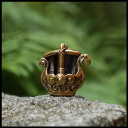 Темлячная бусина "Драккар" для ножей , латунь