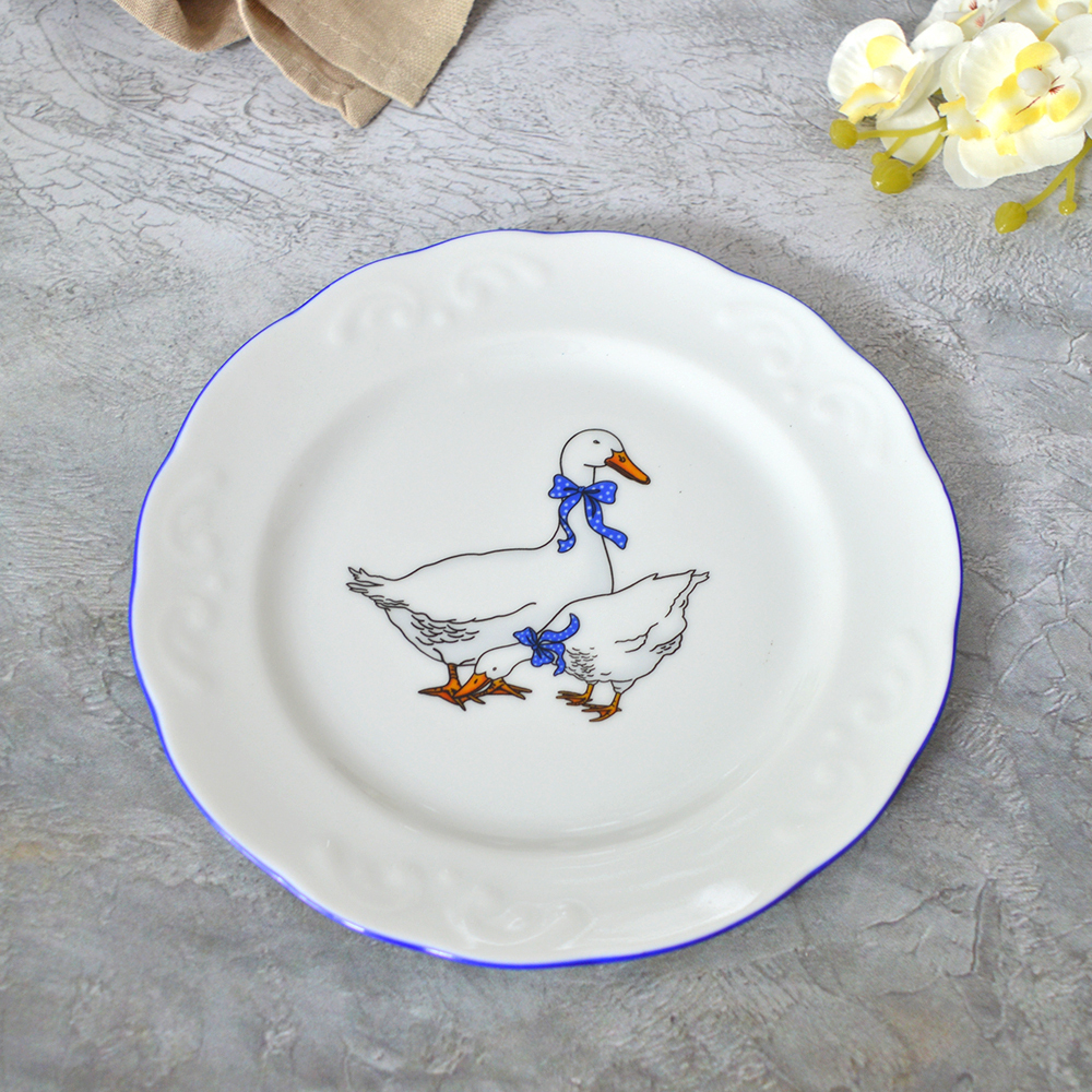 Тарелка 175мм мелкая форма Надежда Гуси