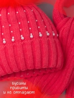 Шапка для девочки зимняя вязаная и шарф