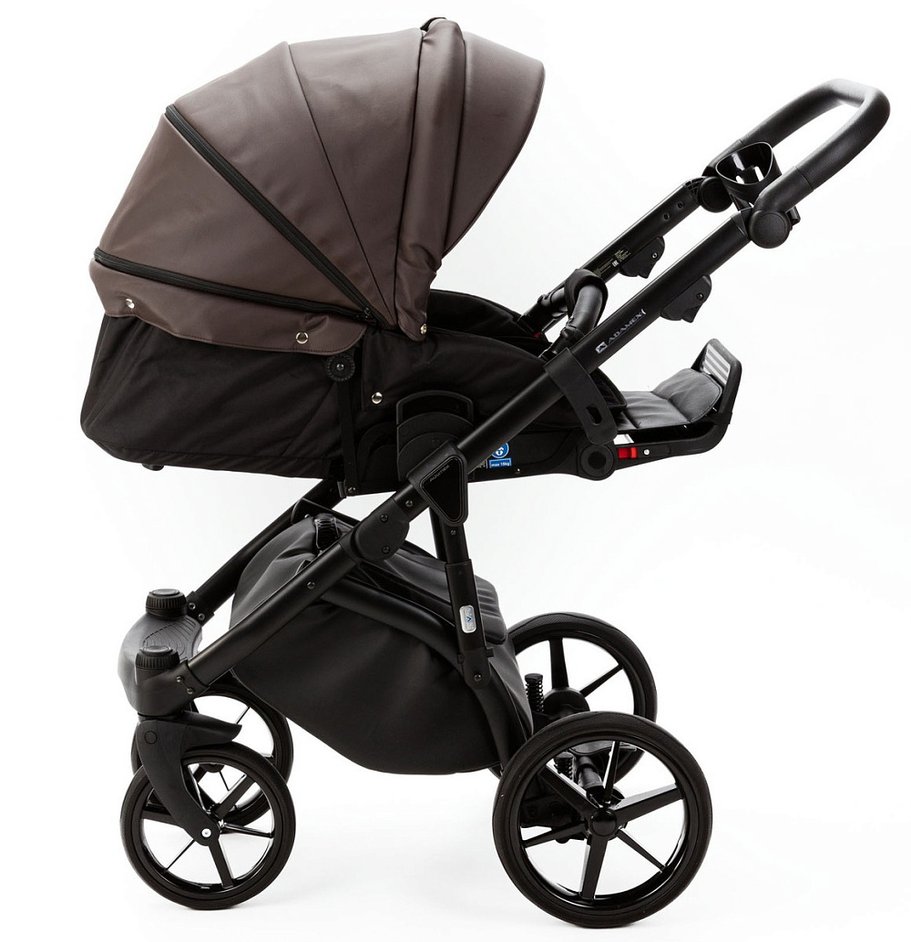 Детская коляска Adamex Nola Deluxe 3 в 1 N-SA28 (КОРИЧНЕВАЯ КОЖА)