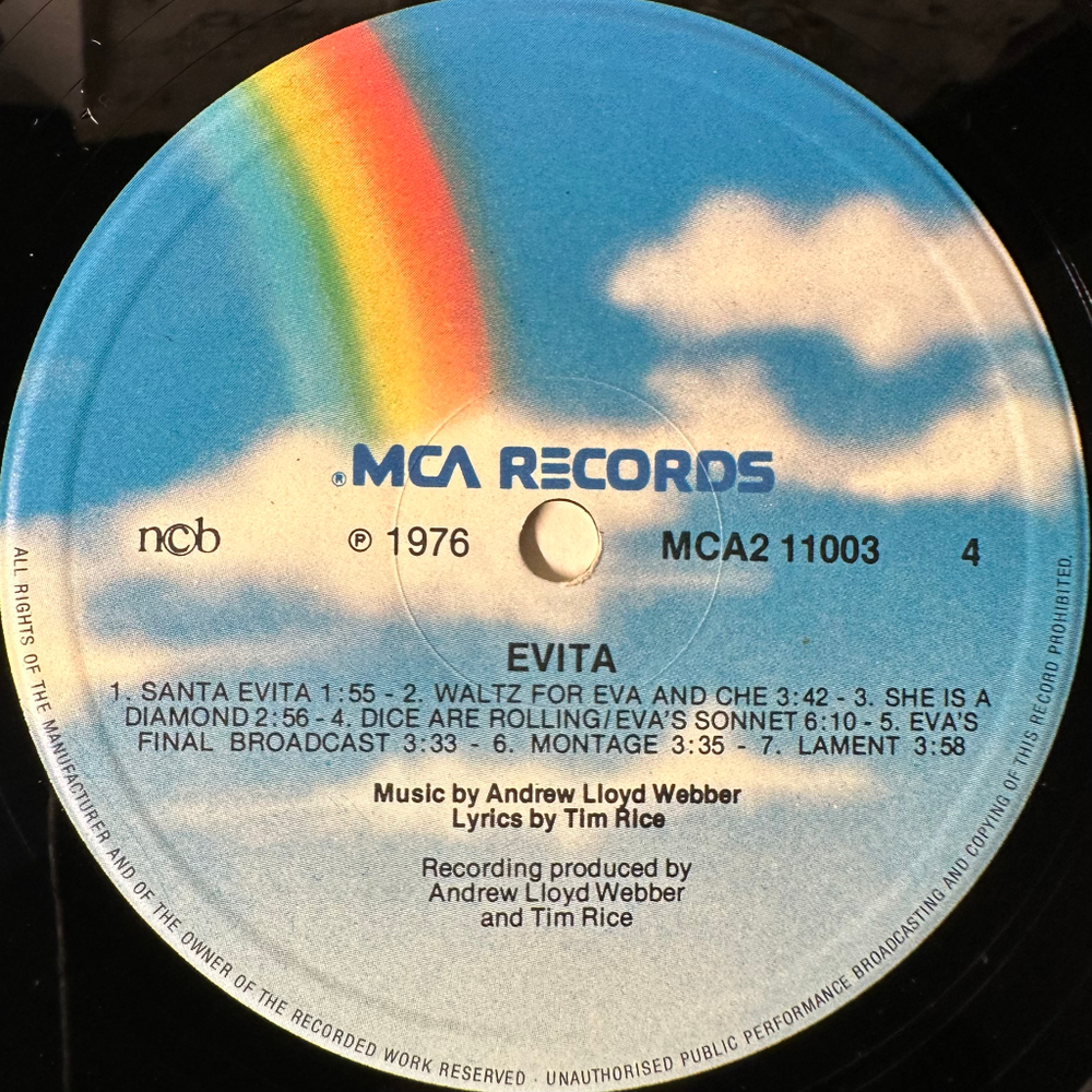 Andrew Lloyd Webber, Tim Rice ‎– Evita 2LP (Скандинавия 1978г.)