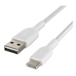 Кабель Belkin BoostCharge Braided USB-A - USB Type-C 2м (CAB002bt2MWH) White