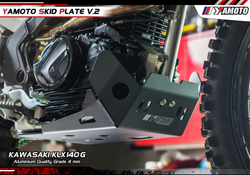 Yamoto Skid Plate for Kawasaki KLX125-140-150. Aluminium. V2.4 Black