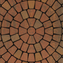 Тротуарная плитка КЛАССИКО (круг) - Листопад гладкий Арабская ночь, комплект из 3 видов плит