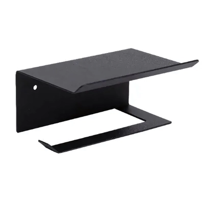 Держатель для туалетной бумаги с полкой(черный)