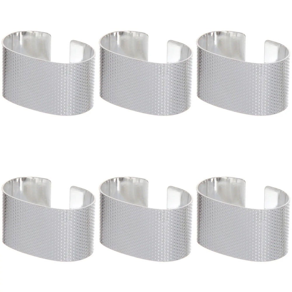 Набор колец для салфеток 6шт «Ампир» 5,5*3см, серебро