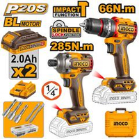 Набор 20В BL винтоверт 285Нм и шуруповерт 66Нм INGCO CKLI20277 INDUSTRIAL