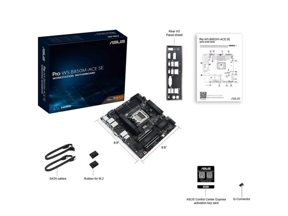 Материнская плата Asus Pro WS B850M-ACE SE, Socket AM5, AMD B850, mATX, RTL [90MB1MN0-M0EAY0]