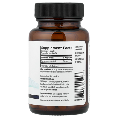 Designs For Health, FloraMyces™, 60 вегетарианских капсул (250 мг в 1 капсуле)
