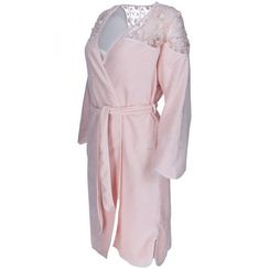 ROSELLA персиковый махровый женский халат Soft Cotton (Турция)