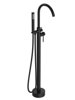 Напольный смеситель для ванны с душем STWORKI Лунд S25130BK матовый черный