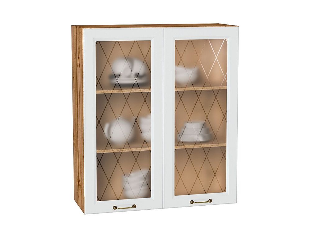 Шкаф верхний с 2-мя остекленными дверцами Ницца