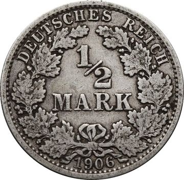 1/2 марки 1906 Германская империя "A"
