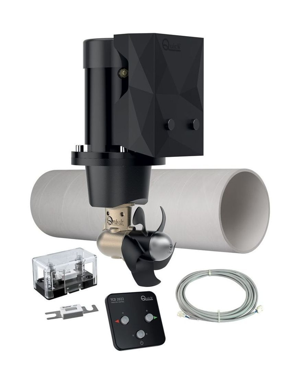 Подруливающее устройство Quick, D140mm, 40KGF, 12 В, (TCD2022 - TCDEX08 - TNL 1000mm)