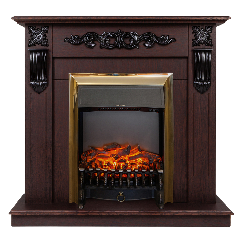 Каминокомплект Real Flame Dominica DN с очагом Fobos Lux Brass