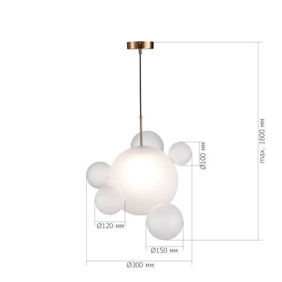 SL1133.513.01 Светильник подвесной ST-Luce Латунь/Белый E27 1*60W BOPONE