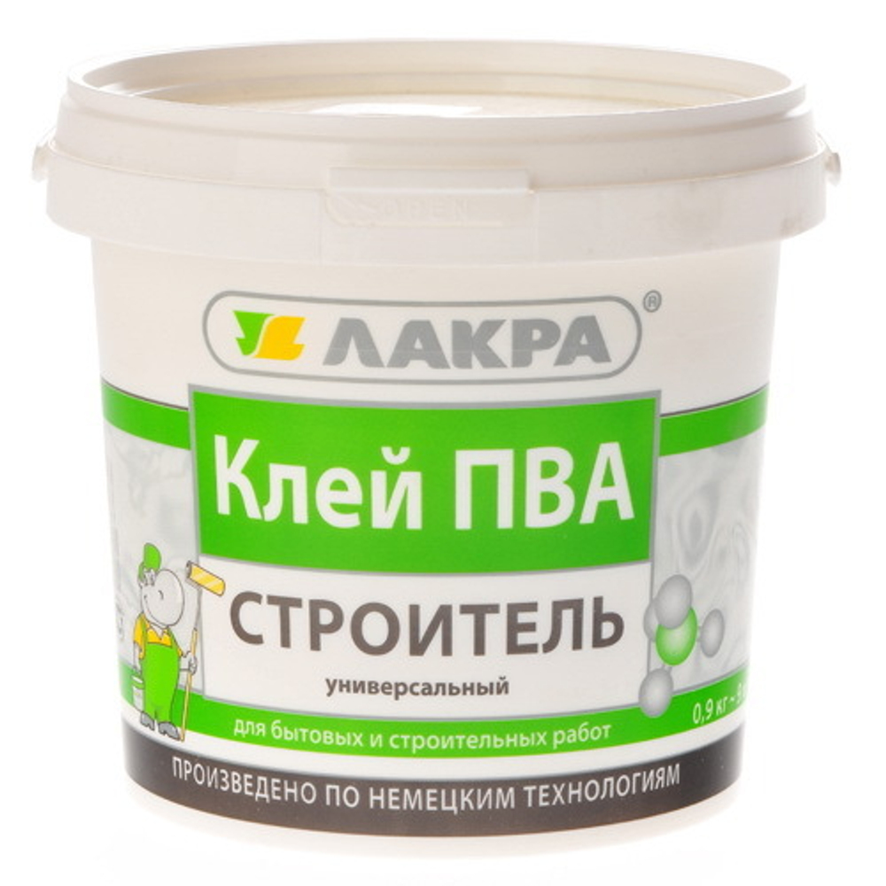 Клей ПВА Лакра универсальный Строитель 0,9 кг