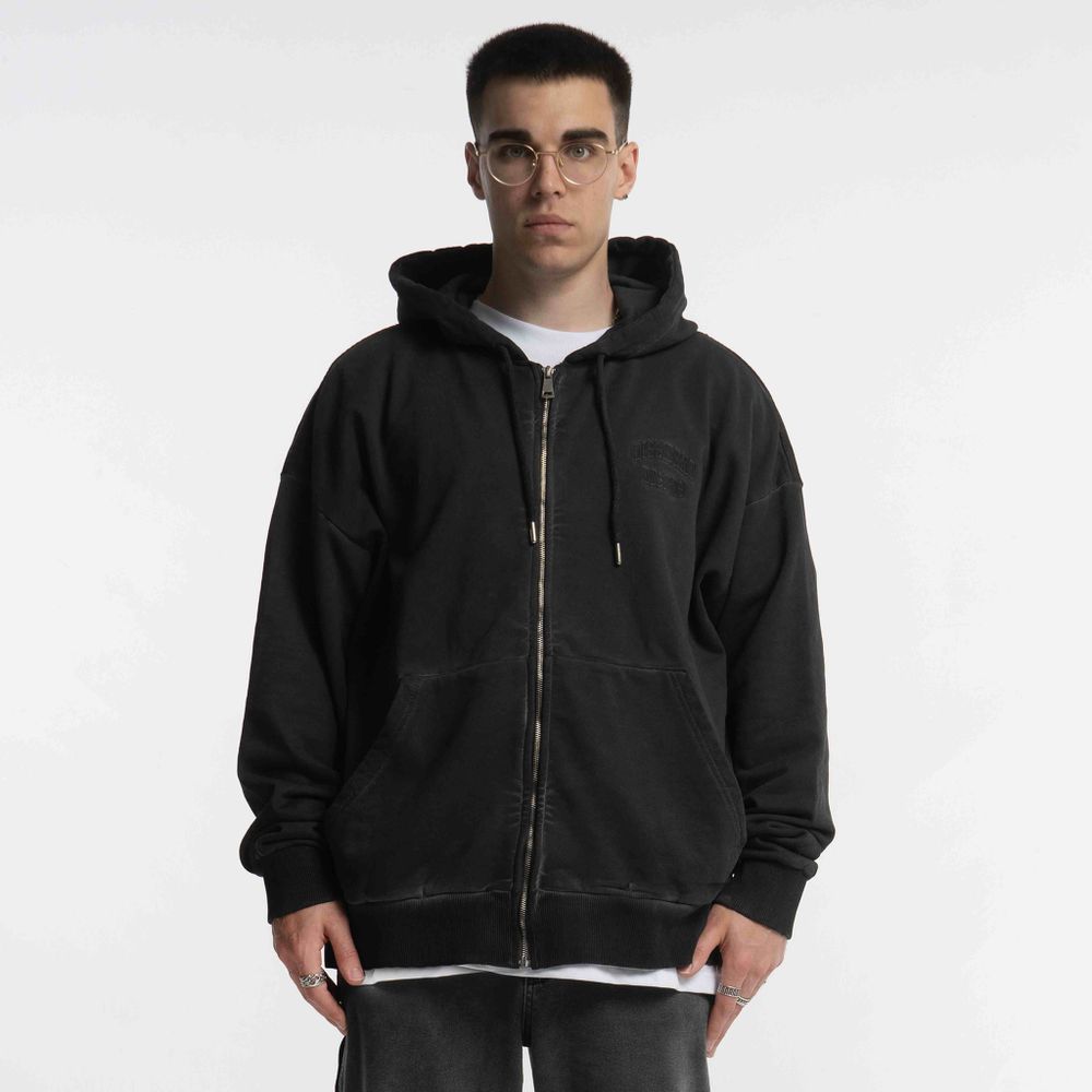 Худи Dissident Zip DDesigns in Garment Dyed Black